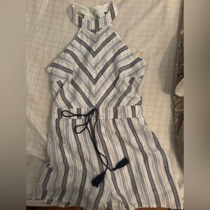 Striped Blue and White Women's Shorts